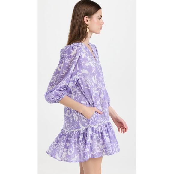 SUNDRY Palm Beach Ruffle Dress in Bright Orchid - Picture 2 of 13
